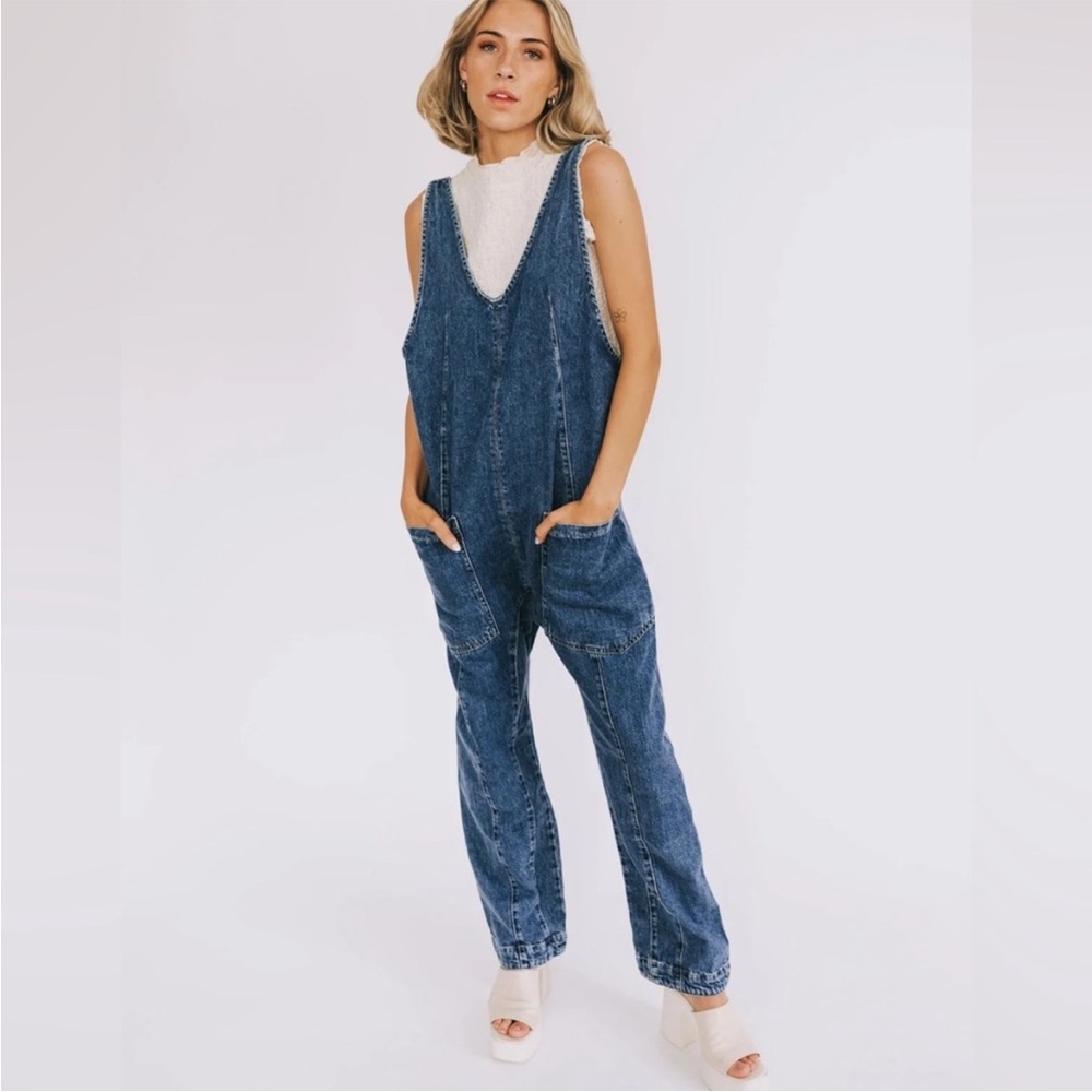 We The Free Blue Denim Women's Overalls